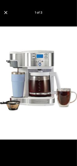 Hamilton Beach 2-Way Programmable Coffee Maker, 12 Cup Glass Carafe And Single Serve Coffee Maker,