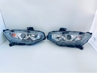 2016-2021 HONDA CIVIC LEFT & RIGHT HEADLIGHT HALOGEN W/ LED OEM