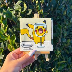 Funny Pikachu Painting (Handmade)