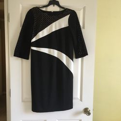 EUC Nine West dress with lace leaves size 4