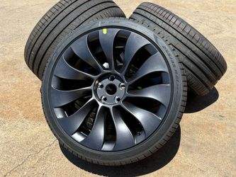 FREE INSTALL 4 2025 Tesla 21" Wheels Tires Genuine OEM Model Y Performance PIRELLI TIRES 100% TIRES