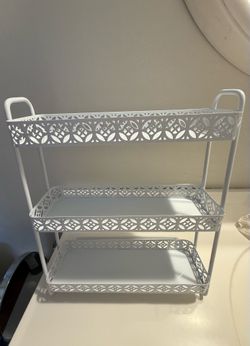 White 3-Tier Metal Countertop Organizer Bathroom Vanity Shelf