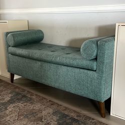 Teal Seat and Storage Bench 