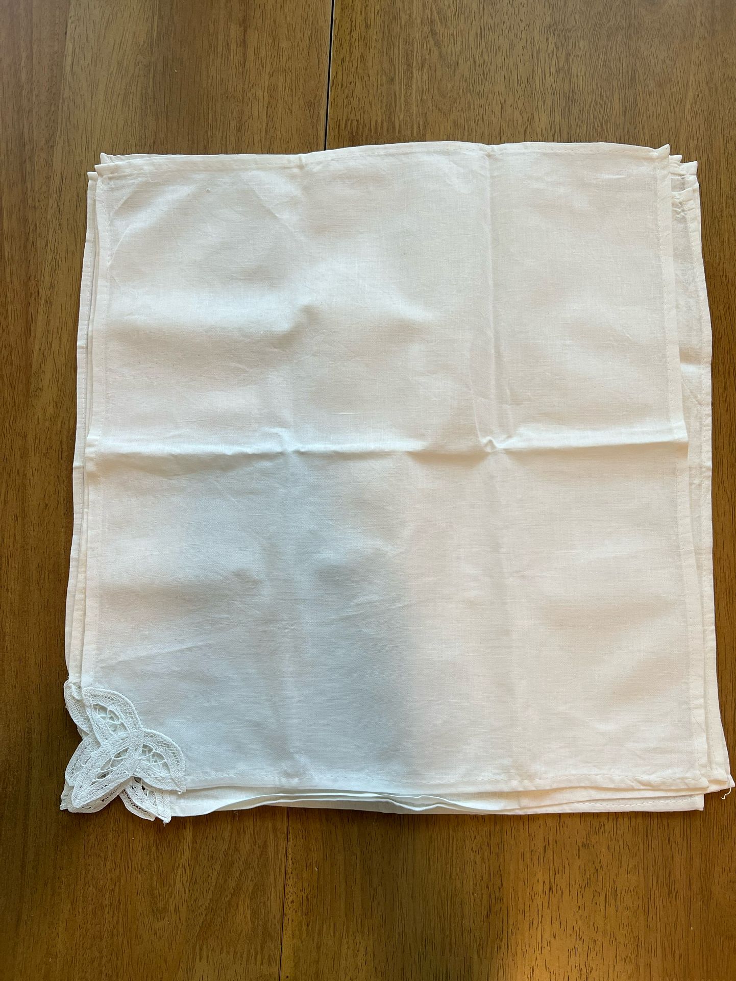 White Cotton Napkins Corner Embroidery