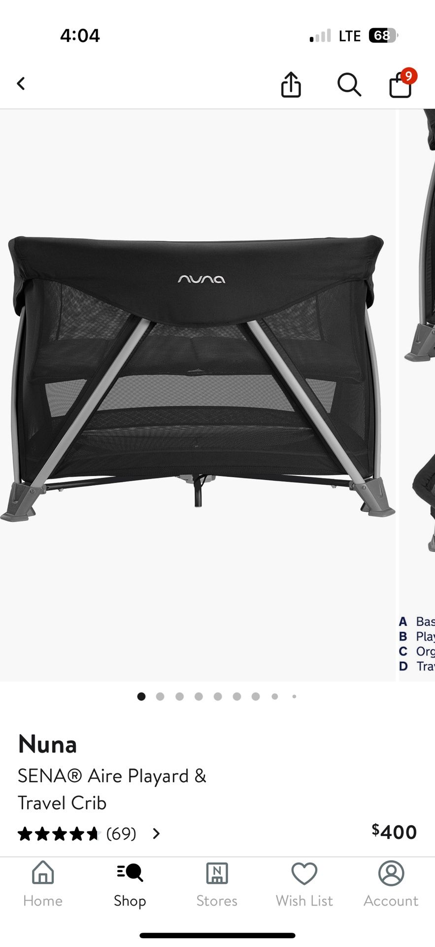 Nuna Sena Aire Travel Crib /pack And Play