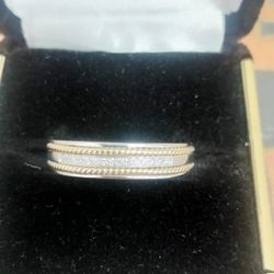 Two Tone Gold Band With Diamonds