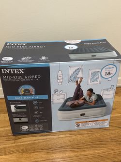 Intex Elevated Queen Air Mattress – 18” – Built-in Pump