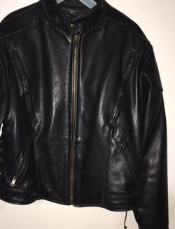 Leather heavy motorcycle riding jacket $100