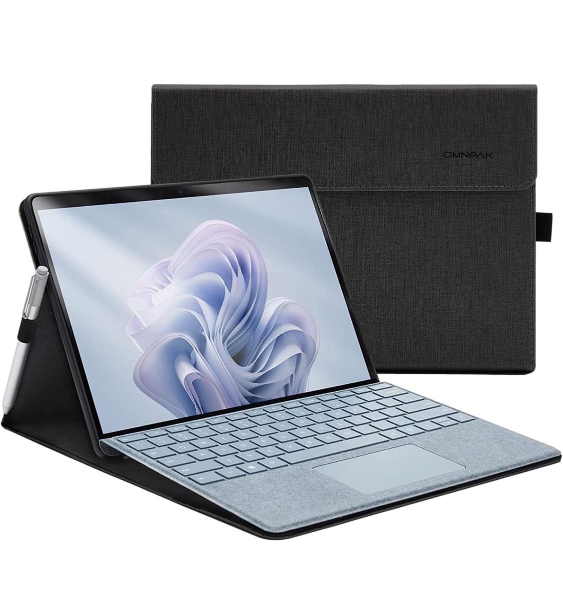 Omnpak Microsoft Surface Pro 11/10/9 Case, Lightweight Protective, Multiple Angle, Stylus Holder, Designed for Surface 11th Edition AI 2024/Pro 9 5G 1