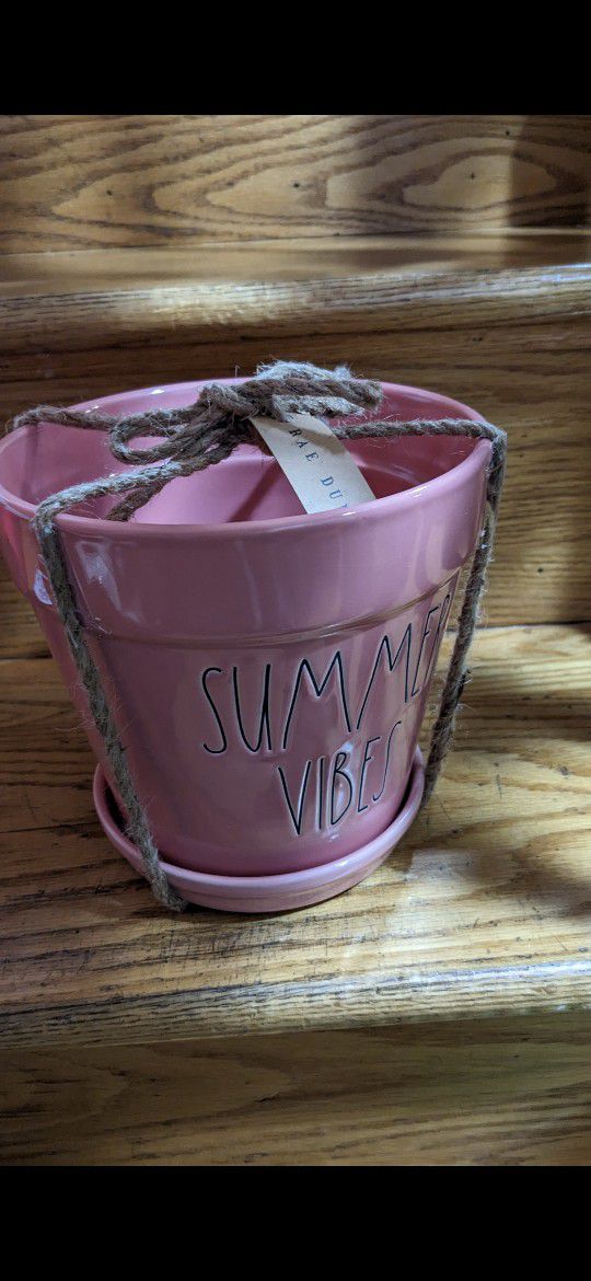 Rae Dunn Summer Vibes Planter Magenta NWT! Purple 7" Flower Pot