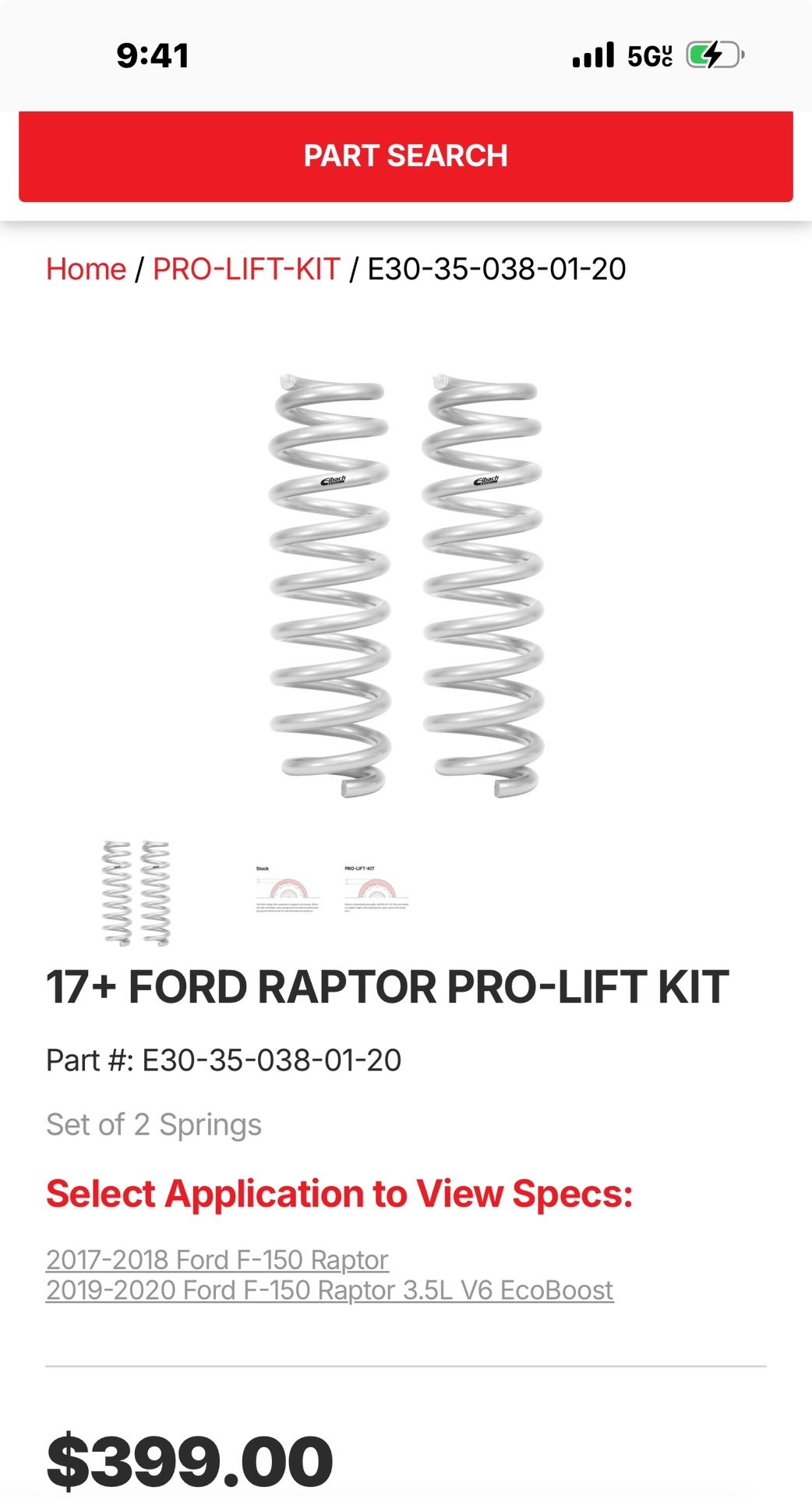 Ford F150 Raptor Springs Brand New