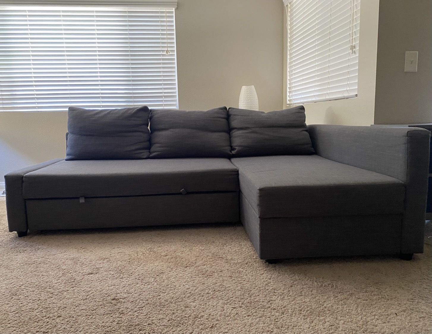 Gray Sleeper Sectional With Storage