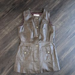 Women’s Brown Leather Vest Soze L