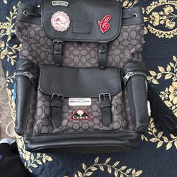 Coach Sprint Backpack Signature Jacquard With Ski Patches VERY RARE* AUTHENTIC