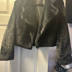 Faux Fur Black Coat