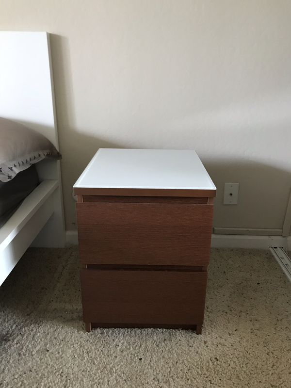 Ikea Malm 2 Drawer Chest With Glass Surface For Sale In San Mateo