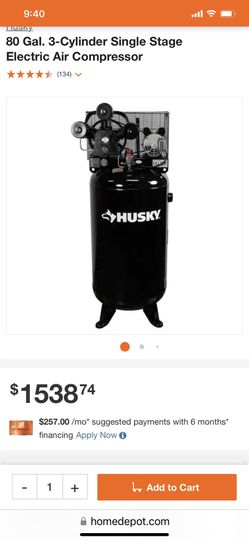Husky 80 2024 gallon air compressor