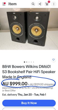 B&W Bowers Wilkins DM 601-S3 . Made In England, Excellent