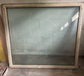 Large Double-Pane Wooden Picture Window Frame