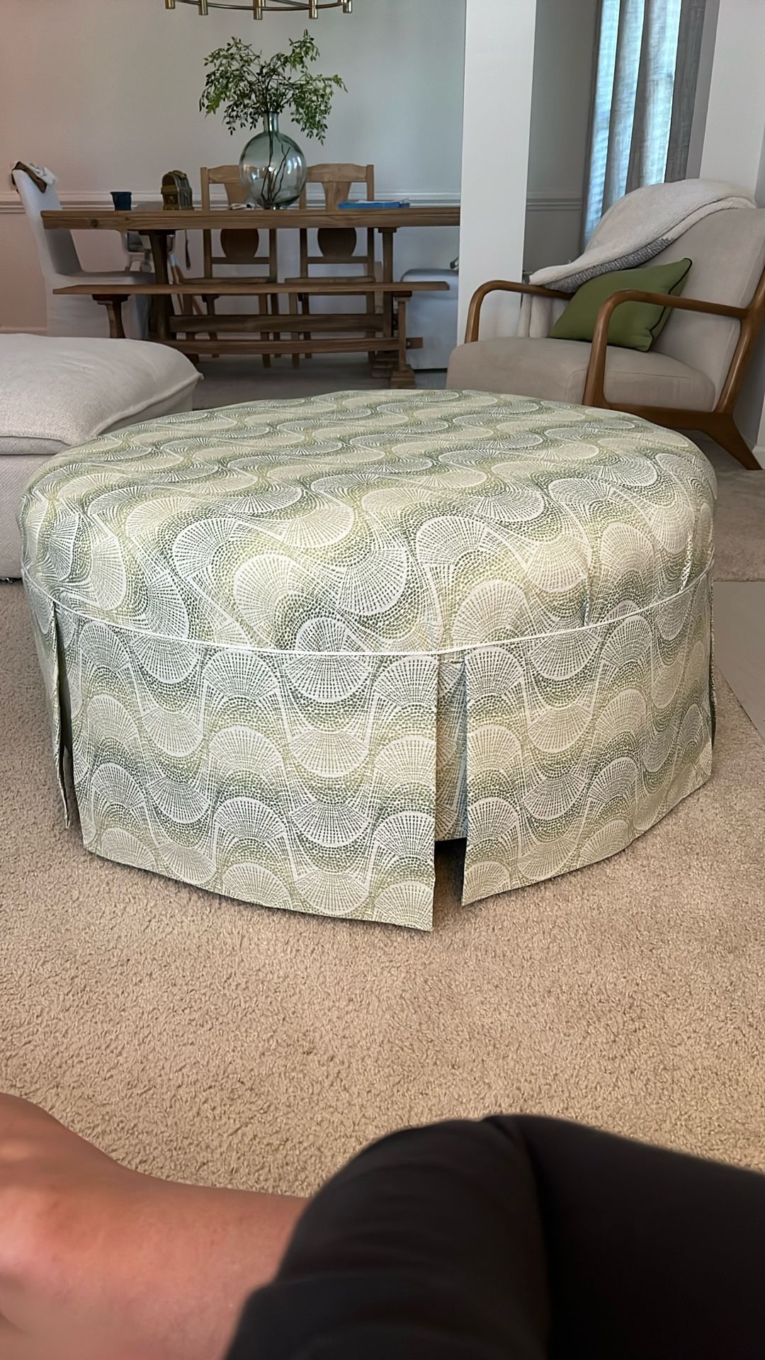 Custom New Upholstered Ottoman