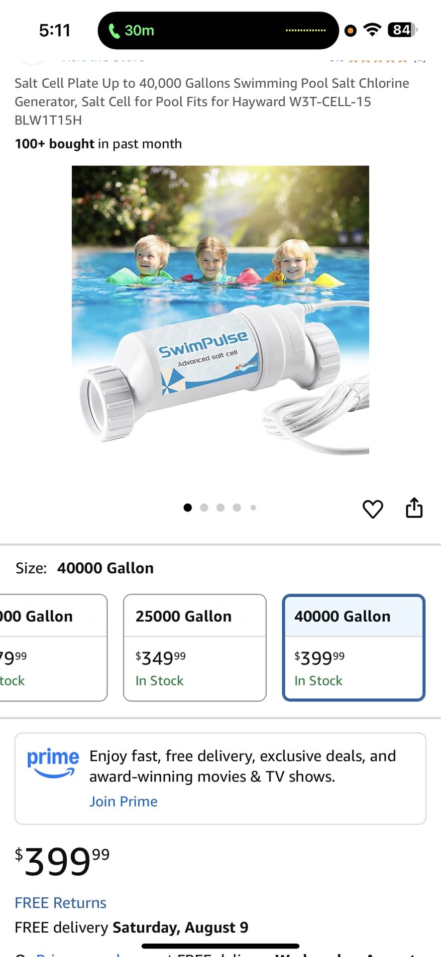 Salt Cell Plate Up to 40,000 Gallons Swimming Pool Salt Chlorine Generator, Salt Cell for Pool Fits for Hayward W3T-CELL-15 (contact info removed)1