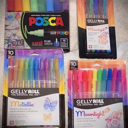 Gelly Roll Gel Ink Pens And Posca Paint Pens 