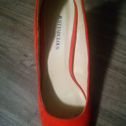 Red Orange Women's Ankle Strap High Heel