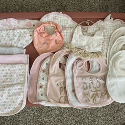 Baby Bib and Burp Cloth Bundle 