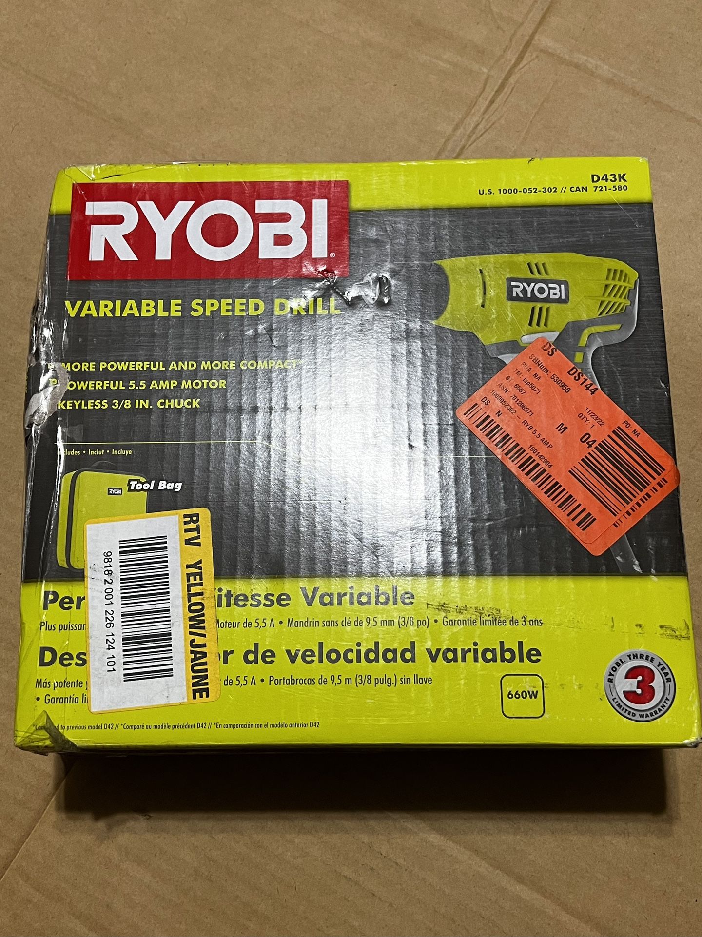 Ryobi Variable Speed Drill