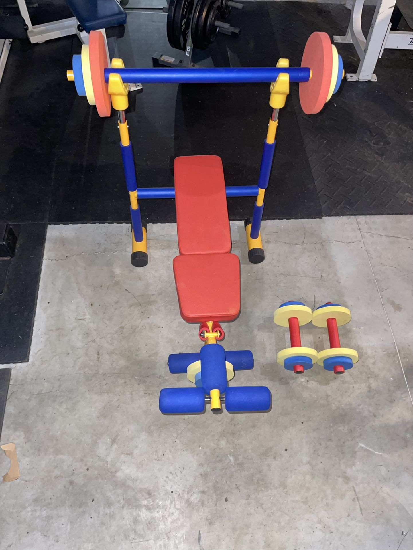 Kinbor Foam Exercise Bench And dumbbell Set For Kids
