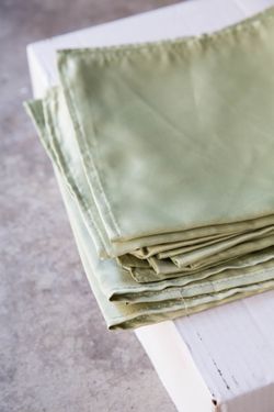 Lamour Satin Napkins 20”x20” - Sage Green (85+ count)