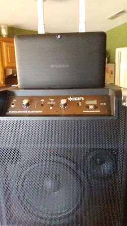 Icon Bluetooth rocker songs with the rolling stand and a dock for me iPads