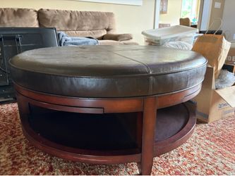 leather coffee table