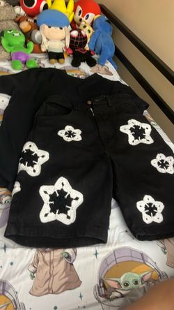 Crochet black denims