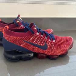 Nike Air VaporMax Flyknit 3 Noble Red Blue Void AJ6900-600 Men's Size 11