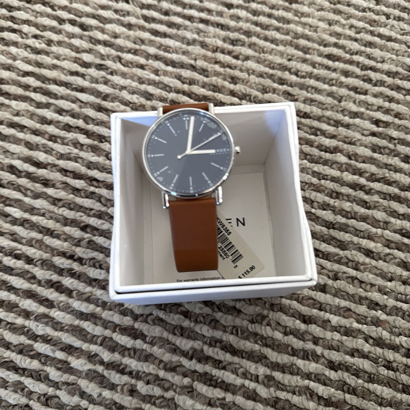 Skagen Denmark Men’s Leather Blue Brown Carmel Genuine Leather SKW6355 Watch