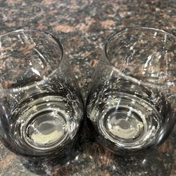 Blown Glass Silver Dipped Stemless Wine Glass Tumbler