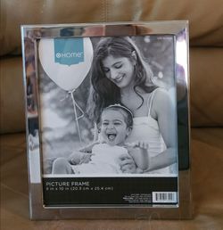 At Home 8 x 10 Silver Metal Picture Frame/New
