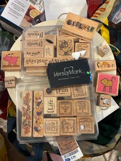 Large Stampin’ Up! Rubber Stamp Lot + VersaMark Pad