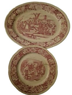 Homer Laughlin Thanksgiving Platter and Betsy Ross 1st Flag Plate Collectables