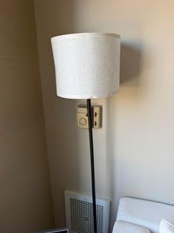 Floor Lamp with Linen Drum Shade