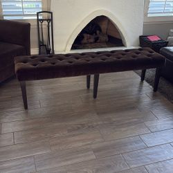 Z Gallerie Fabric Espresso Colored Bench Seat – Great Condition