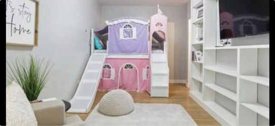 Princess Loft Bed with Slide