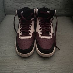 Nike High Top Dunks Burgundy Black And White