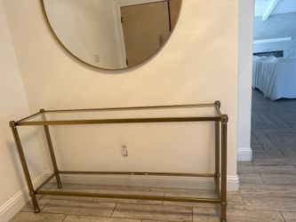 Mirror and Pottery sofa Table