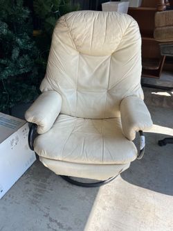 White leather chair