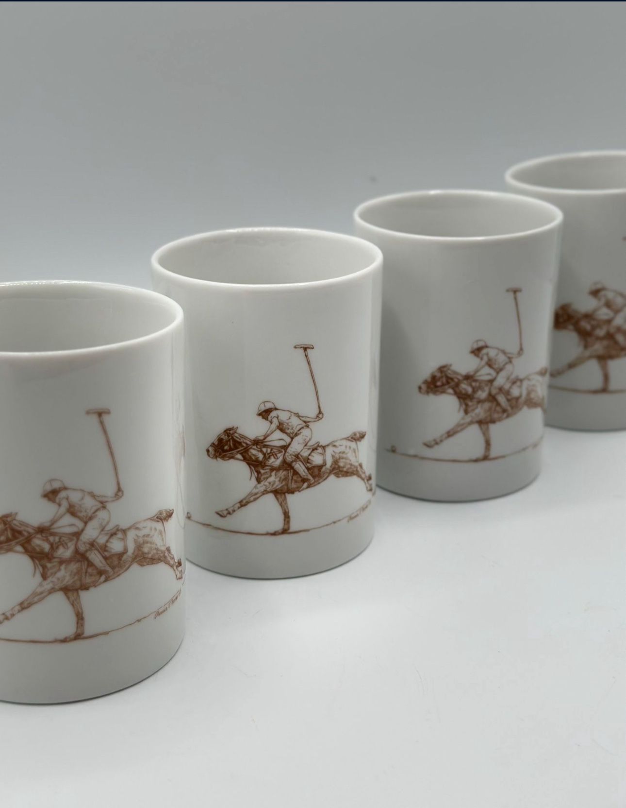 Set of 4 Polo Horse Mugs by Ann Chapman – Equestrian Theme China