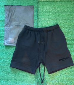 Essentials Fear of God Men's Black Athletic Shorts S Drawstring Elastic Logo
