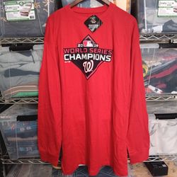 Washington Nationals Majestic 2019 World Series Champions Long Sleeve Tshirt Size XLT