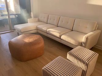 Leather ottoman